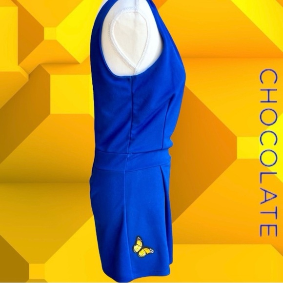 Chocolate blue romper with butterfly 🦋 detail - Picture 6 of 9